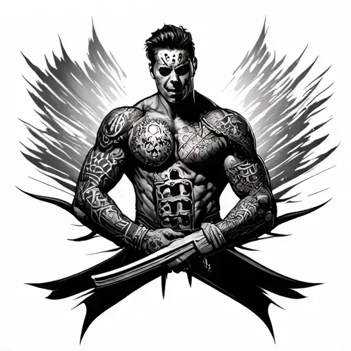 Black And White Tattoo That Had Jason Brody All Around The Forearm