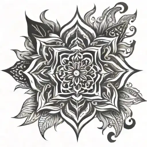 Mandala With Fire Surrounded