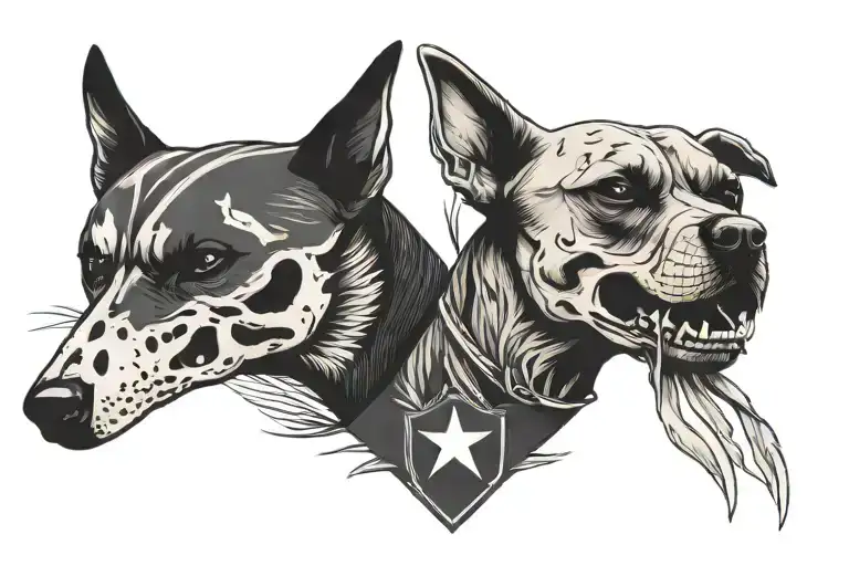 Military Skeleton Dog And His Dog