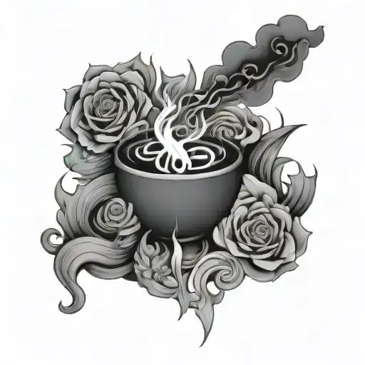 Smoke Incense And Night And Fire