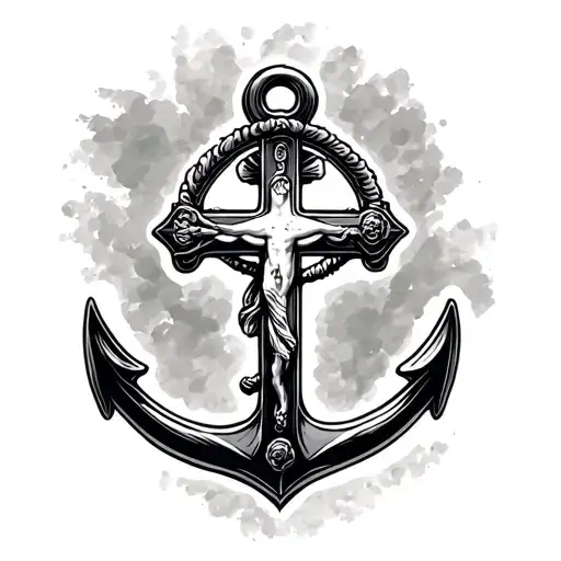Anchor With Jesus Cross