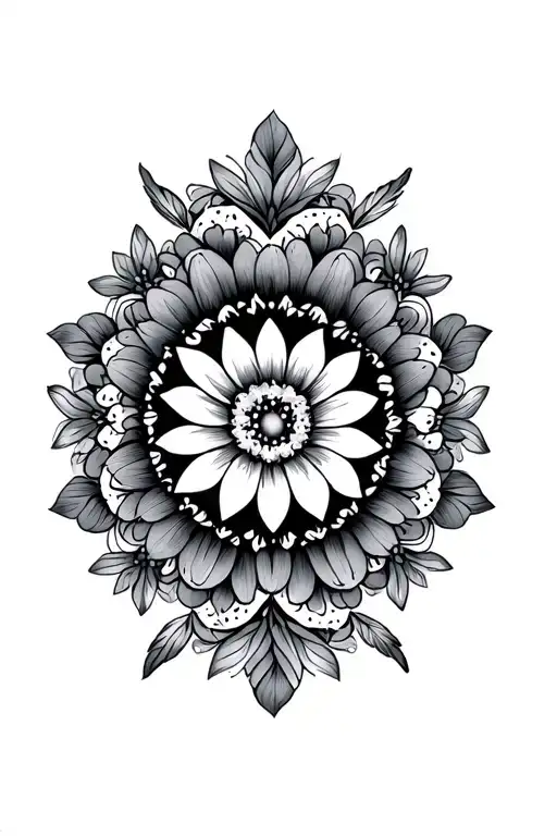 Floral Mandala Design Incorporating Coastal