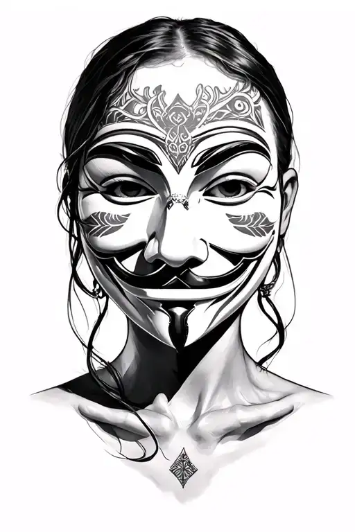 Girl Taking Off Vendetta Mask