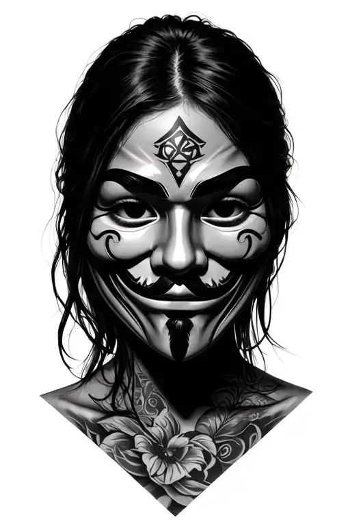 Girl Taking Off Vendetta Mask