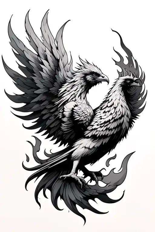 Phoenix Rising From Flames