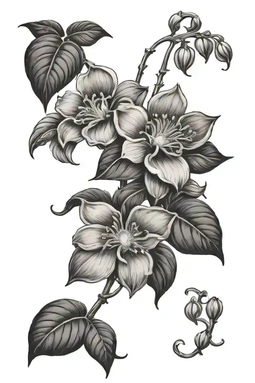 Flower With An Climber Plant Growing