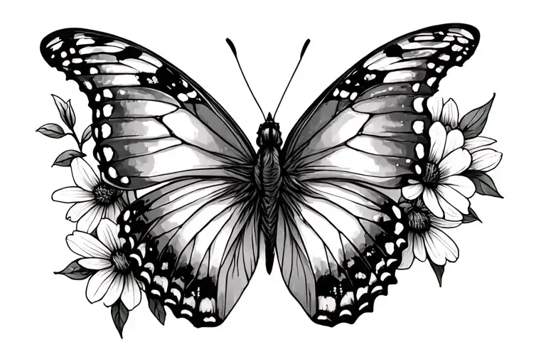 Butterfly And Wildflower