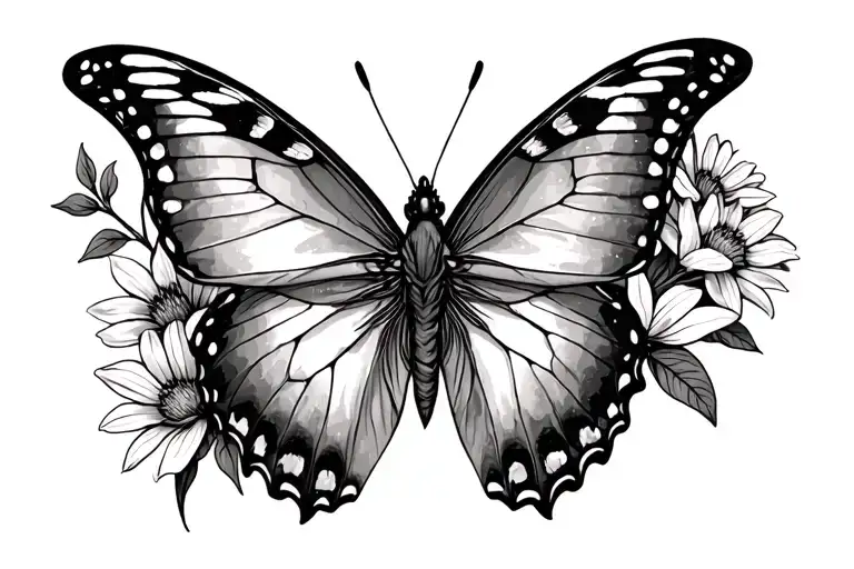 Butterfly And Wildflower