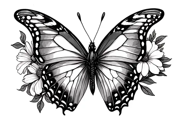 Butterfly And Wildflower