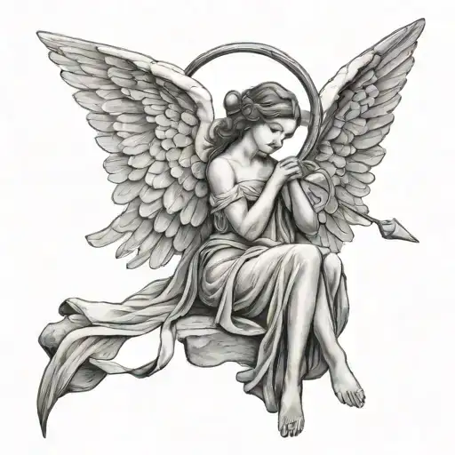 An Angel With A Bow In His Hand And Symbolizing Dreaminess