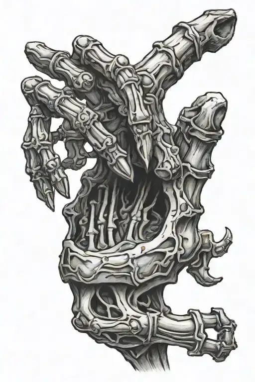 Skeleton Hand Reaching