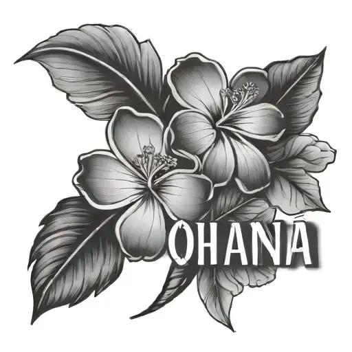 The Word Ohana With The January And June Birth Flower