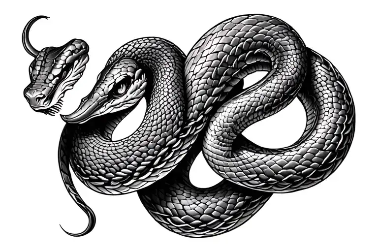 8 Figure Knot Snake Tattoo Fine Line