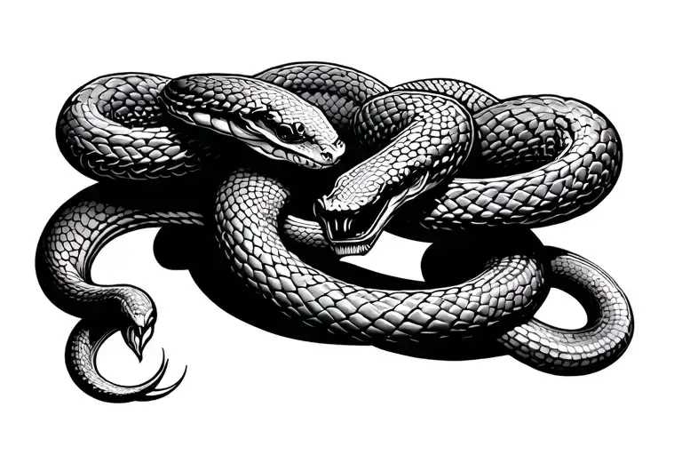 8 Figure Knot Snake Tattoo Small