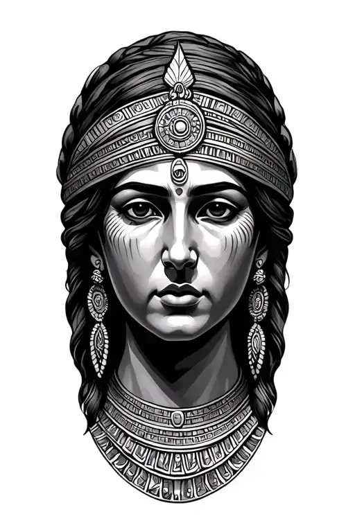 Ancient Phoenician Woman Face