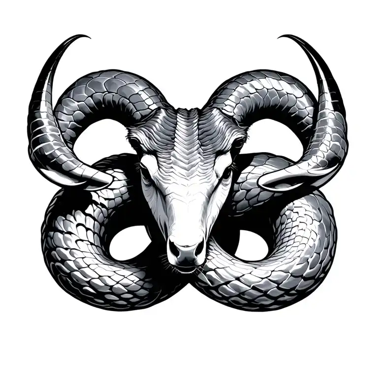 Snake Horns In A Taurus Zodiac Sign Minimalist
