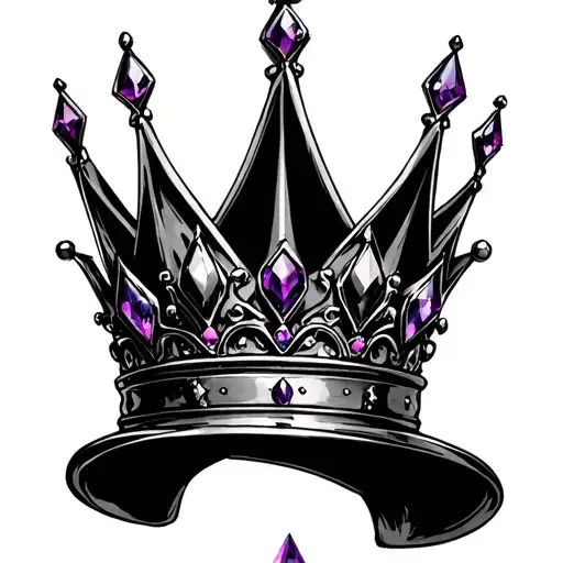 Black Gothic Crown With Alexandrite Gems