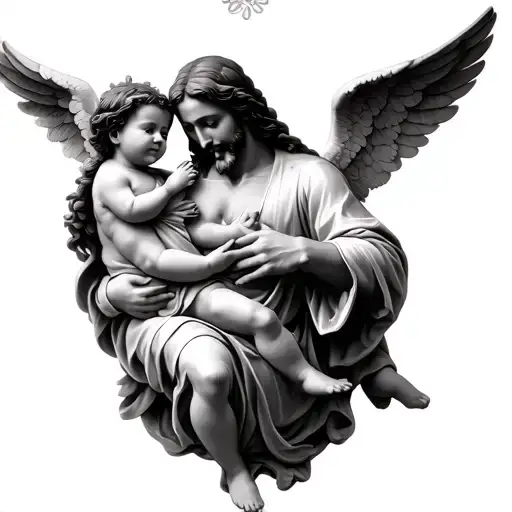 Jesus Holding Baby Angel