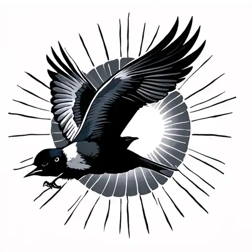 Bird Flying Towards The Sun