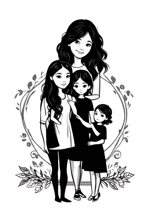 Family With A Daughter Farther Mother