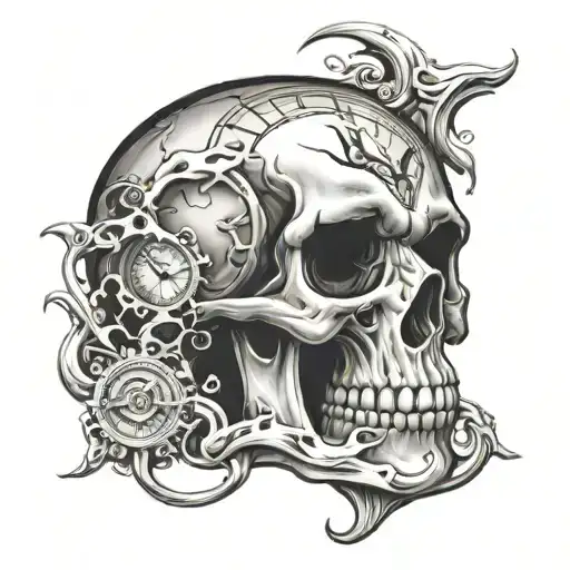 Skull Melting Clock