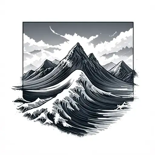 A Wave Breaking On A Mountain Range