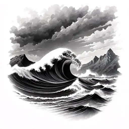 A Wave Breaking On A Mountain Side