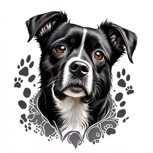 Dog Prints Surrounded By Loard