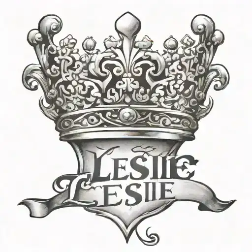 Leslie Written In Old English With A Crown Over The L