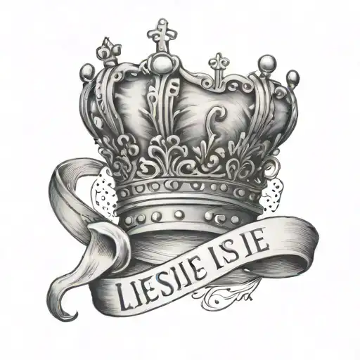 Leslie Written In Cursive With A Crown Over The L