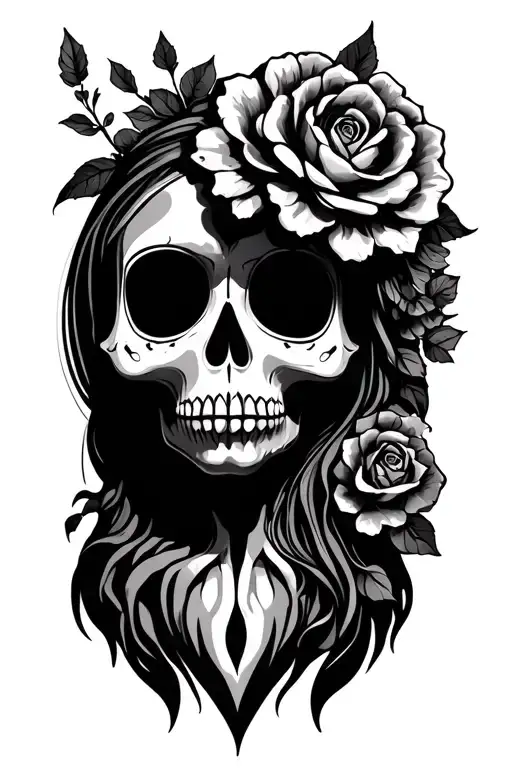Santa Muerte Style Illustration