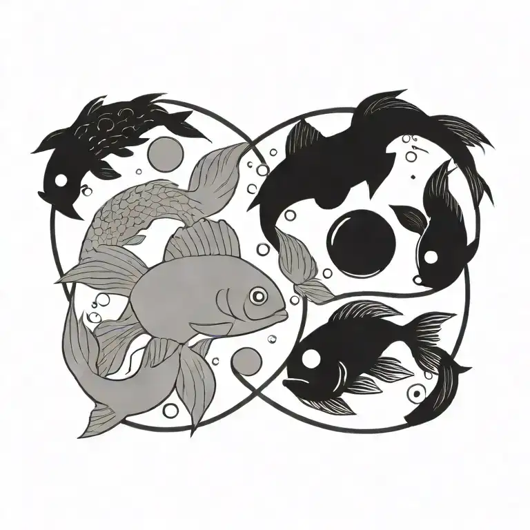 Minimalist Cercle Of Little Fish