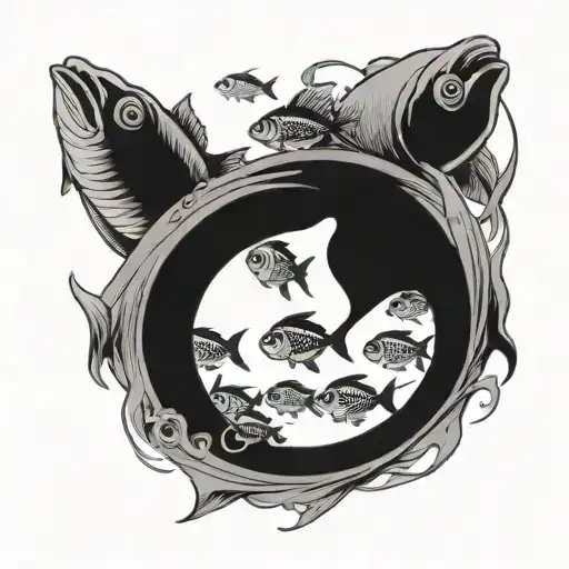 School Of Fish In Cercle Form