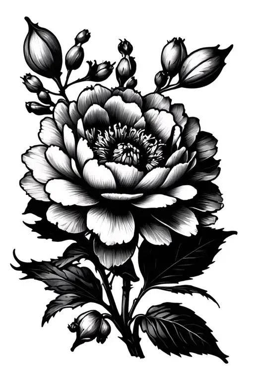 Hawthorn And Peonies Flower