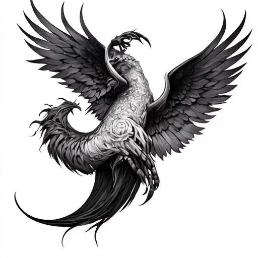 Realistic Dark Fantasy Themed Tattoo With Alot Of Details