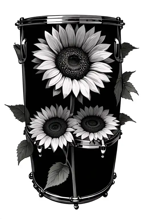 Sunflower Drums Musical Notes