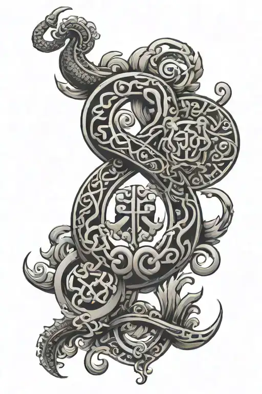 Design A Tattoo Incorporating The Infinity Symbol With Traditional Chinese And Scottish Symbols