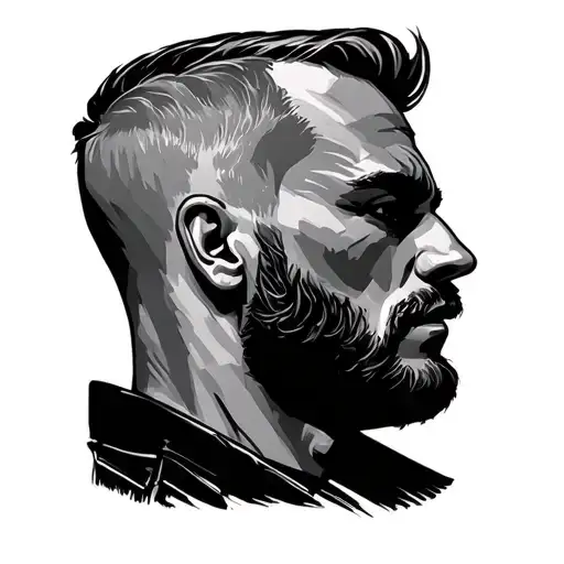 Blackout Male Head Silhoutte In Tom Of Finland Style