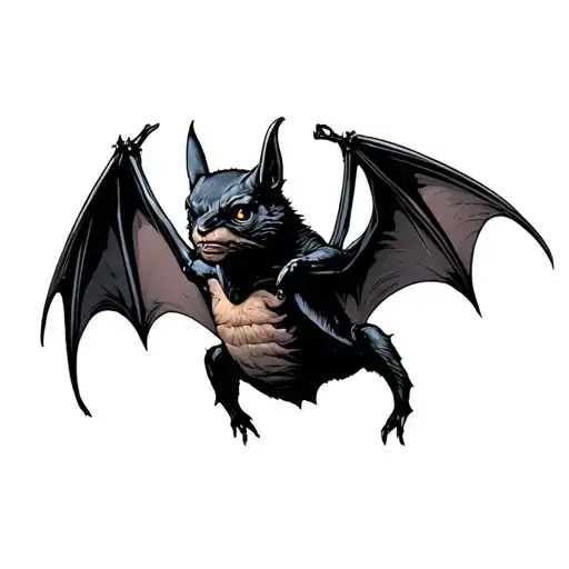 Bat Without Its Head Flying