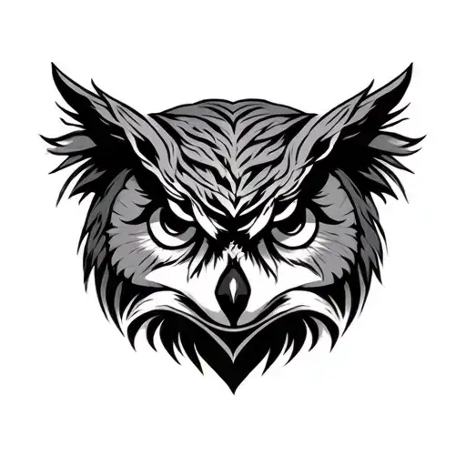 Owl And Wolf Head