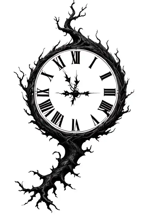 Tree Wrapping Around A Clock Face