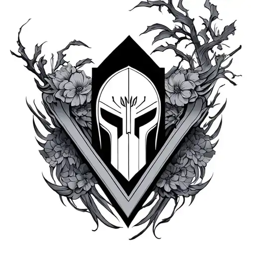 V Shaped Tattoo With Japanese And Spartan Influences