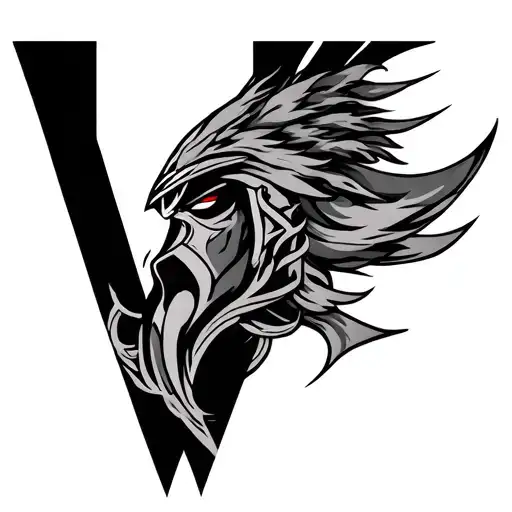 V Shaped Tattoo With Japanese Styles And Spartan Warrior Influences