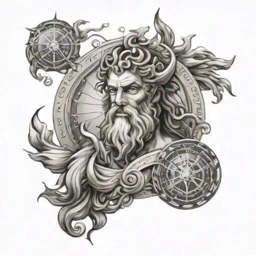 Poseidon With Compass Rose