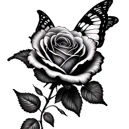 Rose And Butterfly