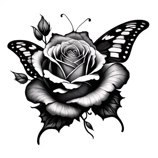 Rose And Butterfly