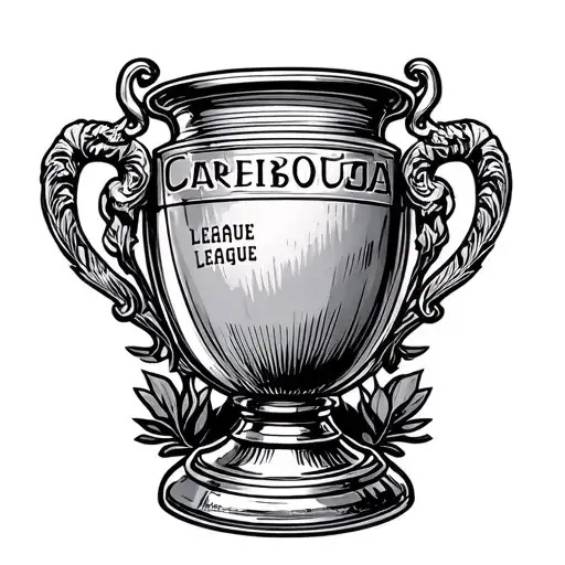 Line Drawing Tattoo Of The English Football League Cup Also Known As The Carabao Cup