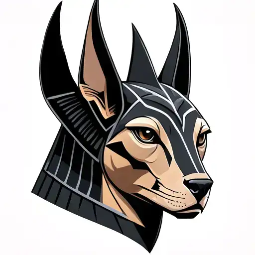 Anubis Portrait With Half