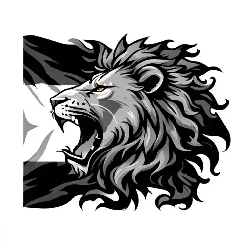 Lion Roaring Somali Flag Intertwined