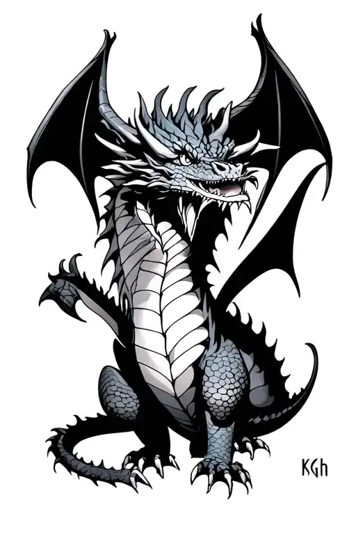 Dragon With Less Roar With Initials Kgh Somewhere Inside